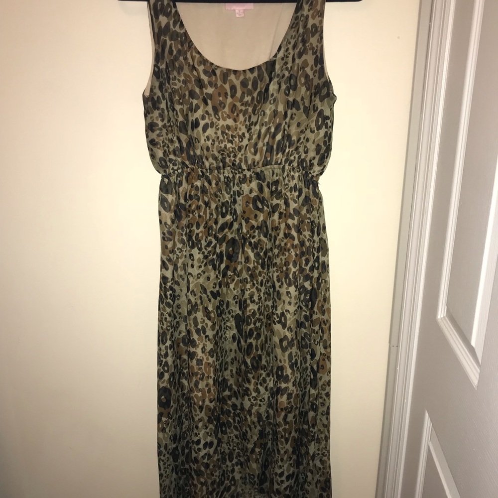 Animal print high low dress